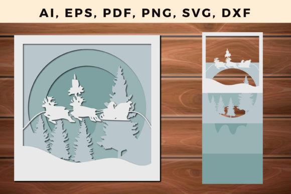 3D SVG Christmas Designs for Multilayer Paper Cuts