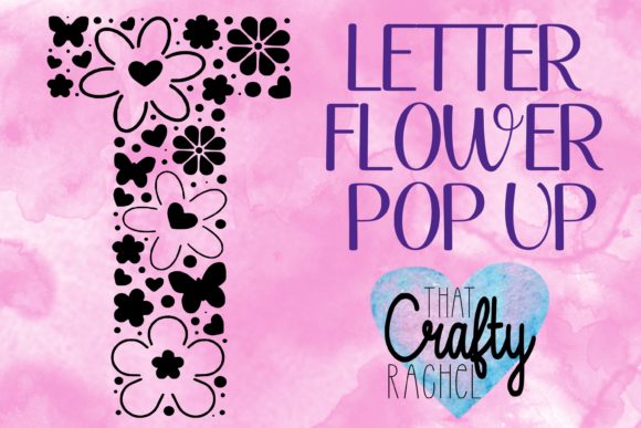 3D SVG Letter T Pop Up Flower Template Graphic – A Versatile Design Asset for Bloggers & Publishers