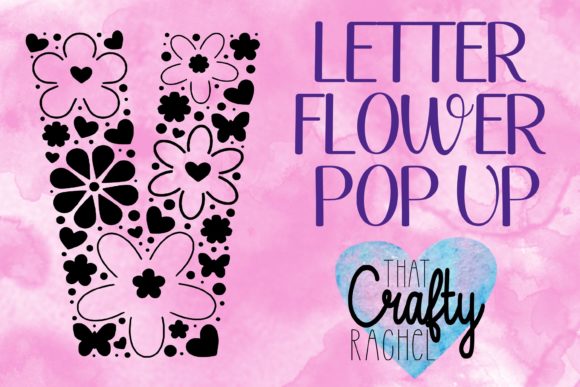 3D SVG Letter V Pop Up Flower Template for Creative Sellers