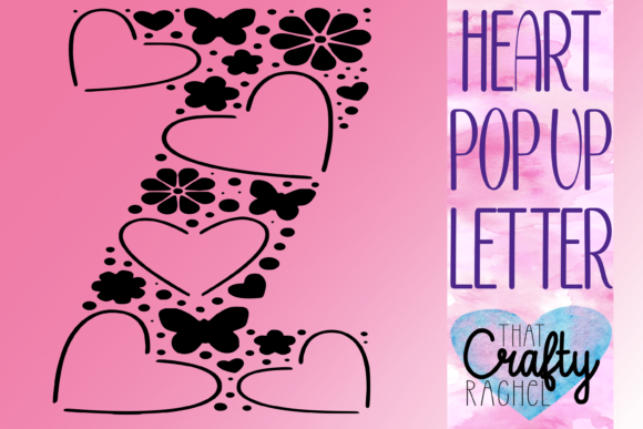 3D SVG Letter Z Pop Up Heart Template for Creative Sellers