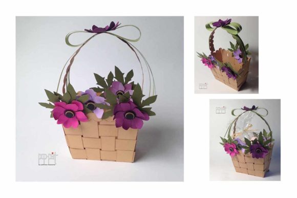 Anemone Basket: 3D SVG for Paper Flowers That Elevate Brand Visuals