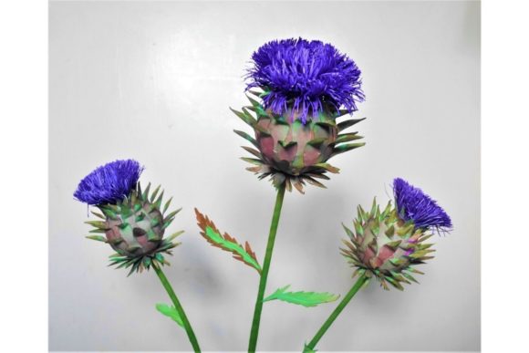 Artisjok Cynara Scolymus Paper Flowers Templates: 3D SVG Design for Elegant Editorial Visuals