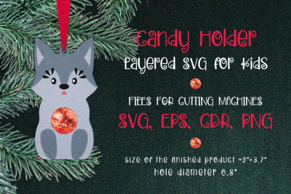 Baby Wolf Candy Holder Template SVG: A Playful 3D Christmas Design for Content Creators