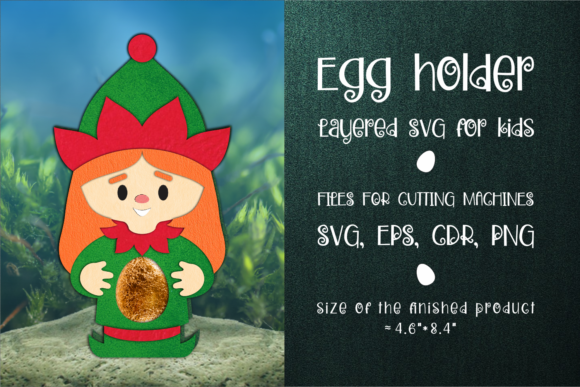 Christmas Elf Girl Chocolate Egg Holder 3D SVG for Festive Blog Design