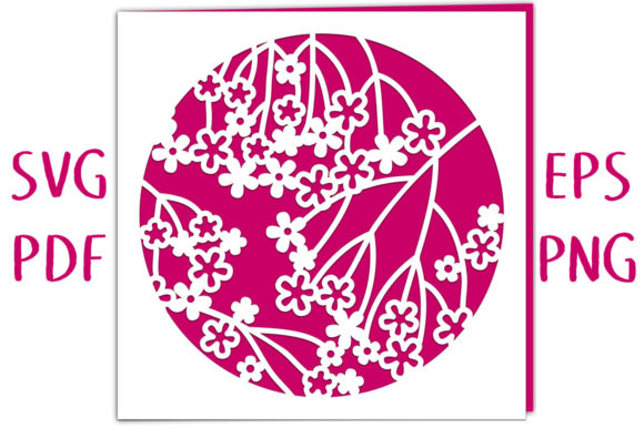 Elderflower Blossom Circle Card: A 3D SVG Shape That Elevates Branding and Marketing Visuals