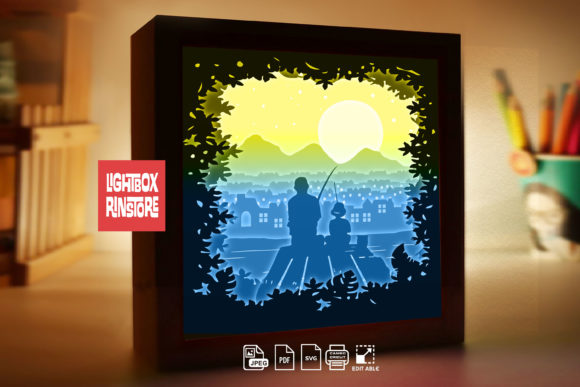 Fishing with Dad Paper Lightbox 229: A 3D SVG Shadow Box for Emotional Branding