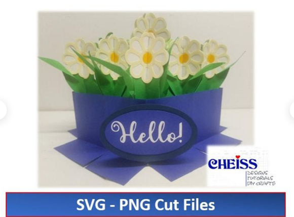Flowers Bouquet Pop-Up Card W Envelope – 3D SVG for Paper Flowers Lovers