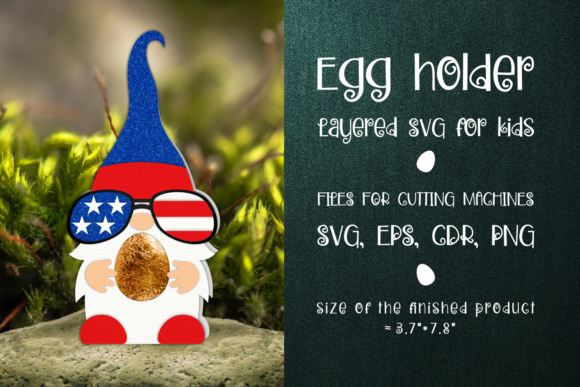Fourth of July Gnome Egg Holder 3D SVG: A Festive Design for Seasonal Branding and Craft Projects