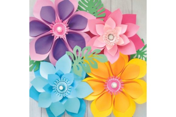 Hawaiian Flower Paper Templates: 3D SVG & Paper Flowers for Creative Sellers
