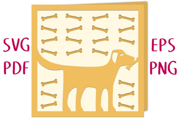 Labrador Retriever Dog Card SVG Cut File: A 3D SVG with Heartfelt Charm for Shapes-Driven Design Projects