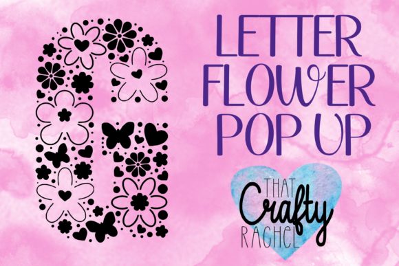 Letter G Pop Up Flower Template Graphic Review