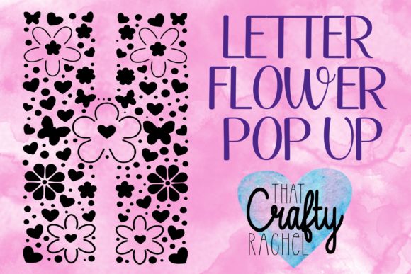 Letter H Pop Up Flower Template Graphic: A 3D SVG Shape for Versatile Crafting