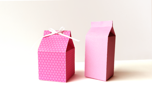 Milk Carton Boxes SVG: 3D Design for Playful Branding and Packaging