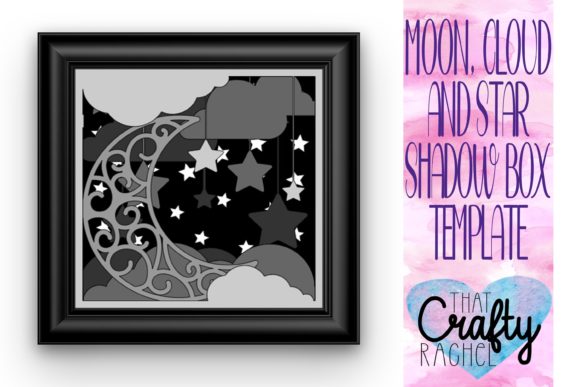 Moon, Stars and Clouds Light Shadow Box – A 3D SVG for Soft, Dreamy Branding