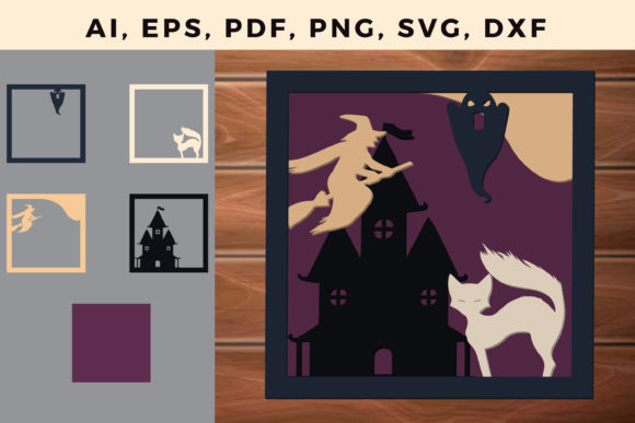 Multi Layer Halloween Frame 3D SVG: Festive Design for Seasonal Branding
