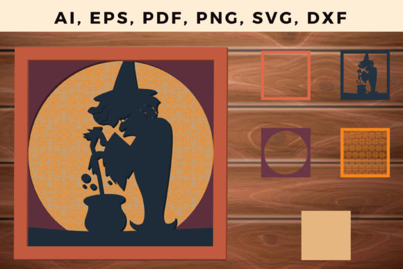 Multi Layer Halloween Frame Wall: 3D SVG Shadow Box Design for Crafters