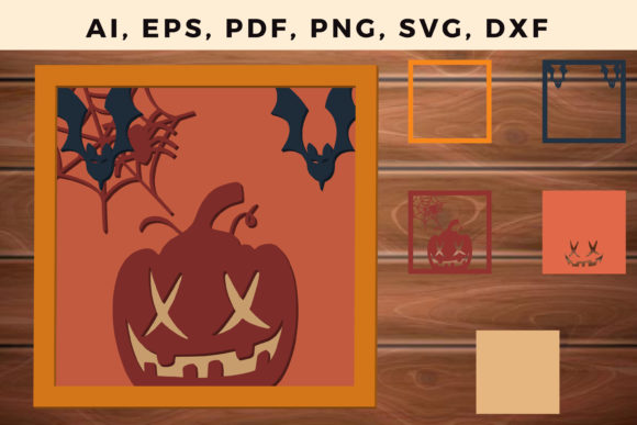 Multi Layer Halloween Frame Wall CutFile: 3D SVG Shadow Boxes for Seasonal Branding