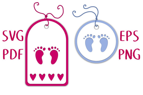 New Baby Footprint 3D SVG Gift Tags for Local Brand Packaging