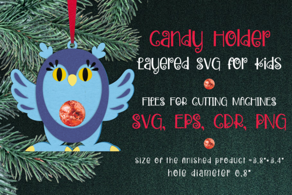 Owl Christmas Ornament Candy Holder 3D SVG for Festive Branding