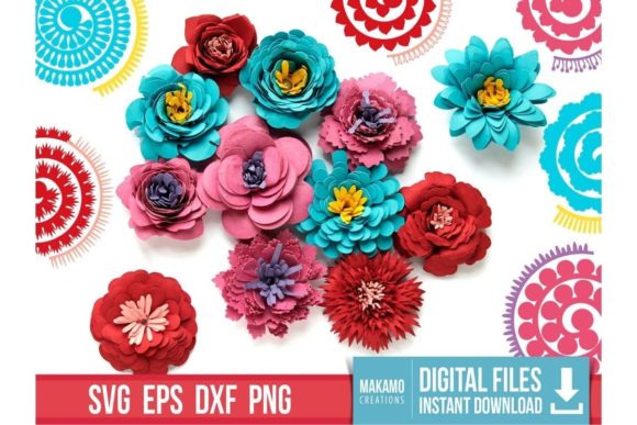 Two-Tone Rolled Paper Flowers: 3D SVG Designs That Elevate Brand Visuals