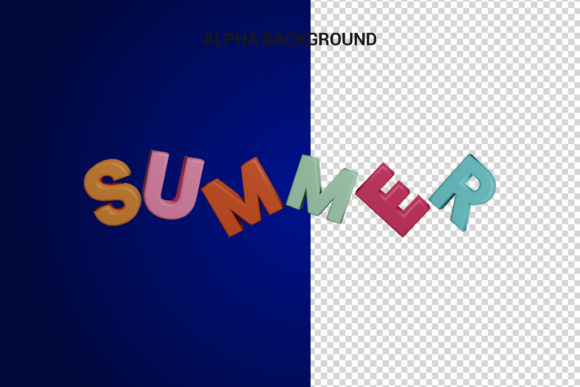 Unique 3D Render Summer: A Vibrant 3D SVG for Crafters & Etsy Sellers